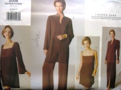 2006 VOGUE L SARA DRESS LENGTHS, TUNIC, SKIRT, PANTS PATTERN 8-24 3 SIZES